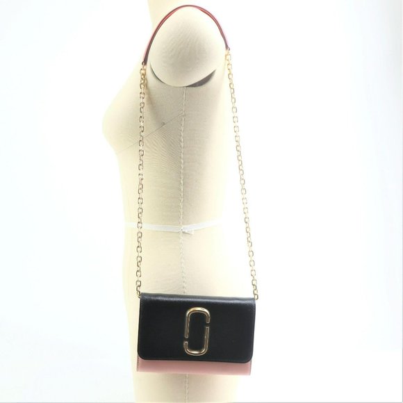 NEW Marc Jacobs SNAPSHOT Chain Wallet Pink Black - Picture 3 of 14